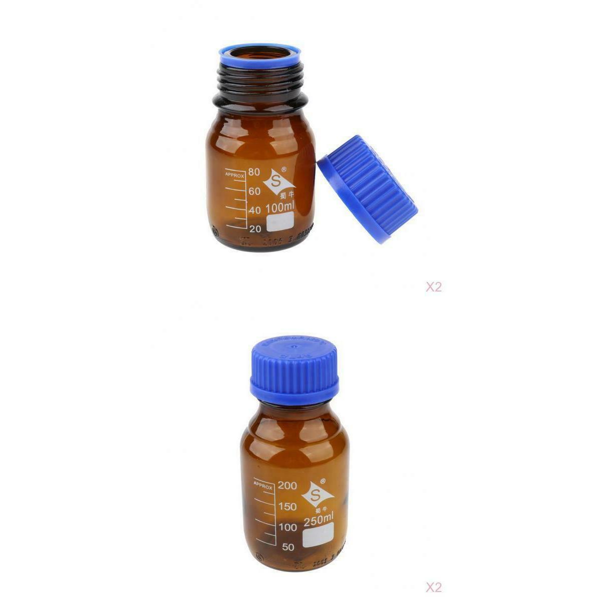 4x Reagent Bottle Lab Borosilicate