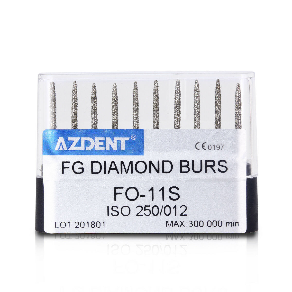 100X AZDENT Dental High Speed Super Coarse Diamond Burs Drills FO-11S 10pcs/Kit