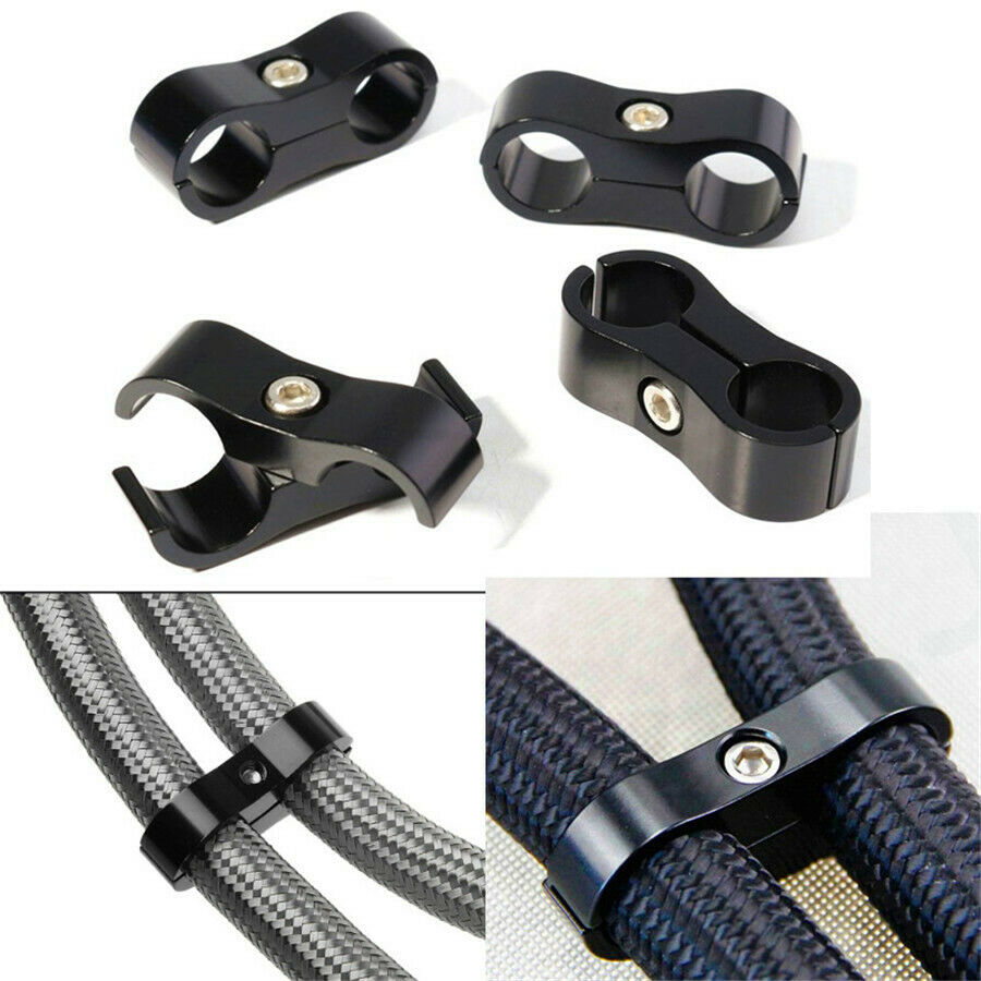 12pcs AN -10 Stainless Steel Braided Rubber Internal Hose Clamp Fitting Adapter