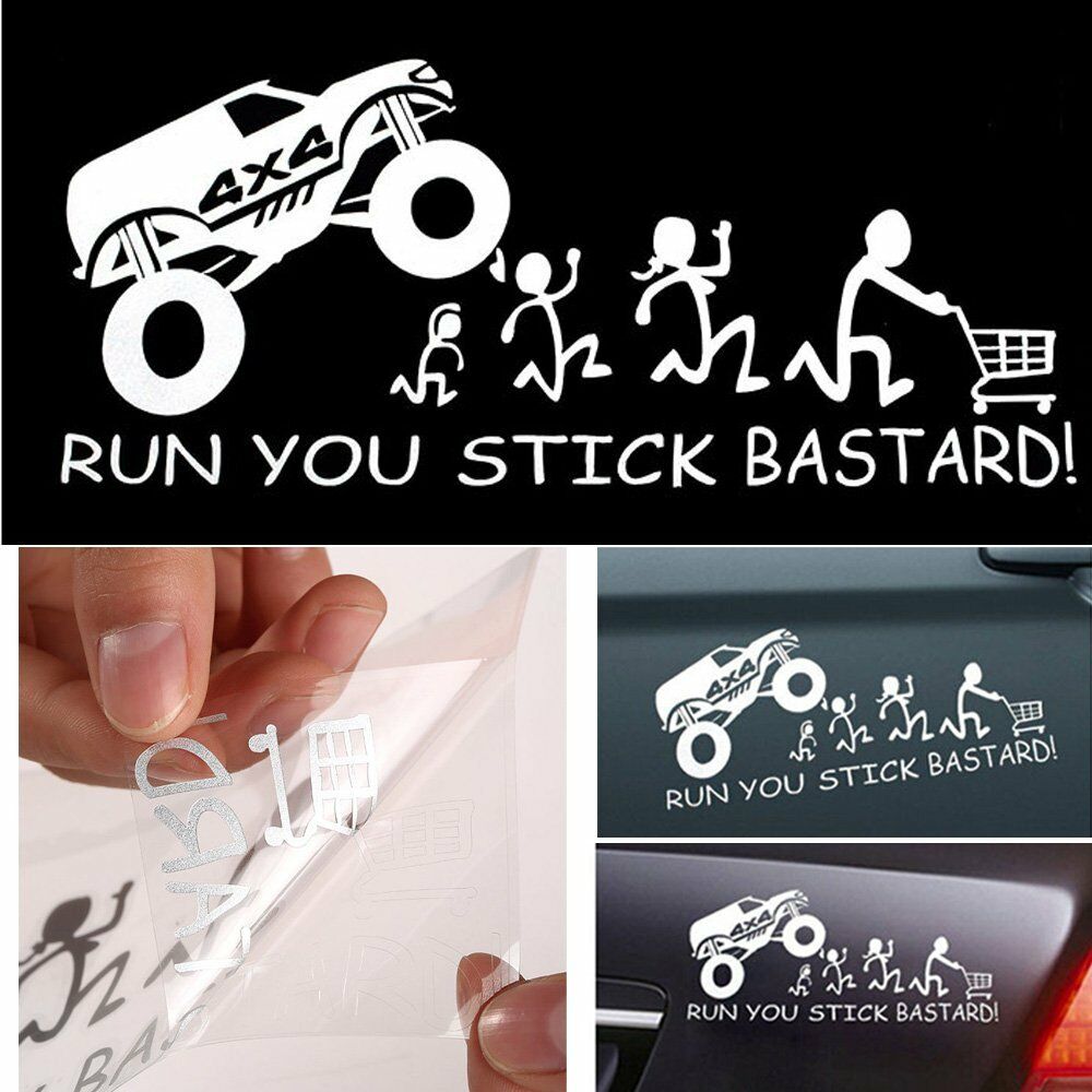 Run You Stick Bastards Safety Warning JDM Car Decals Window Stickers Funny Decor
