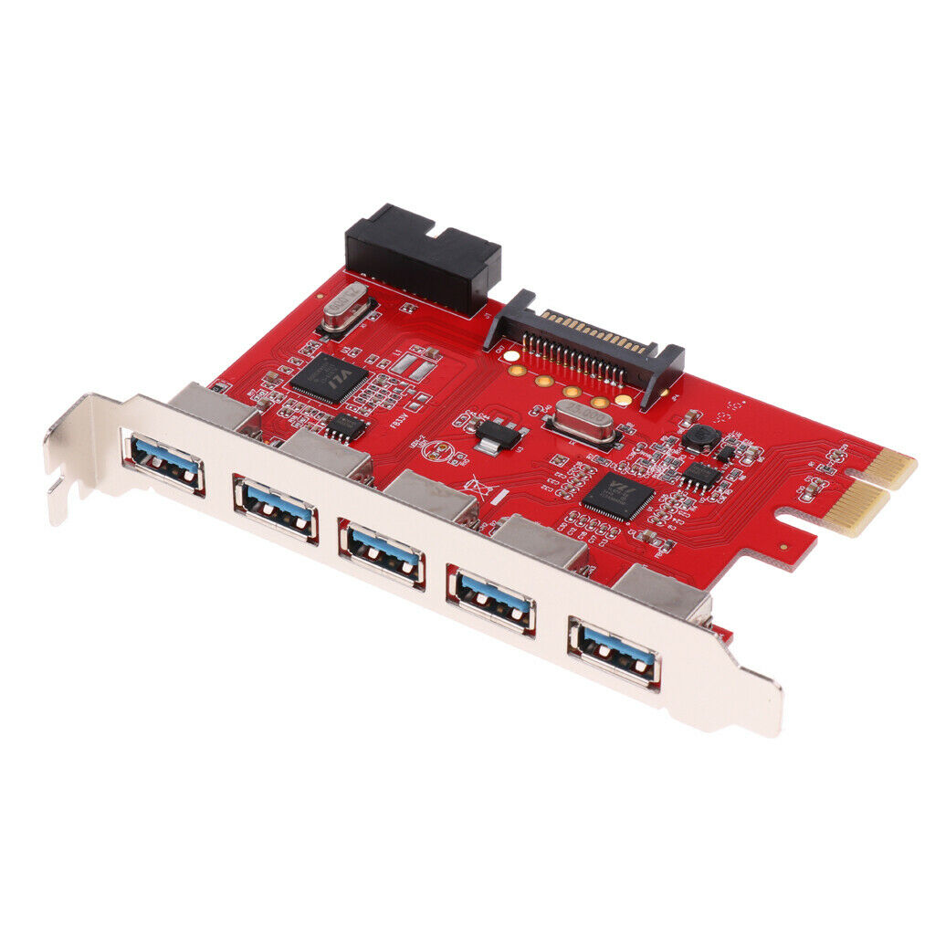5 Ports PCI-E to USB 3.0 HUB   Expansion Card Adapter 5 Gbps Speed