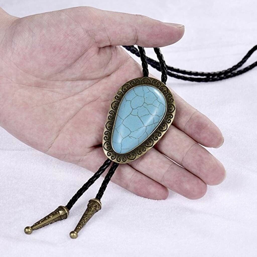 Turquoise Stone Bolo Tie Western Cowboy  Novetly Ties