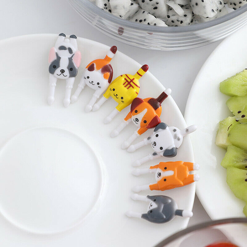 7Pcs/set  Cute Mini Animal Cartoon Food Picks Children Snack Food Fruit F.l8