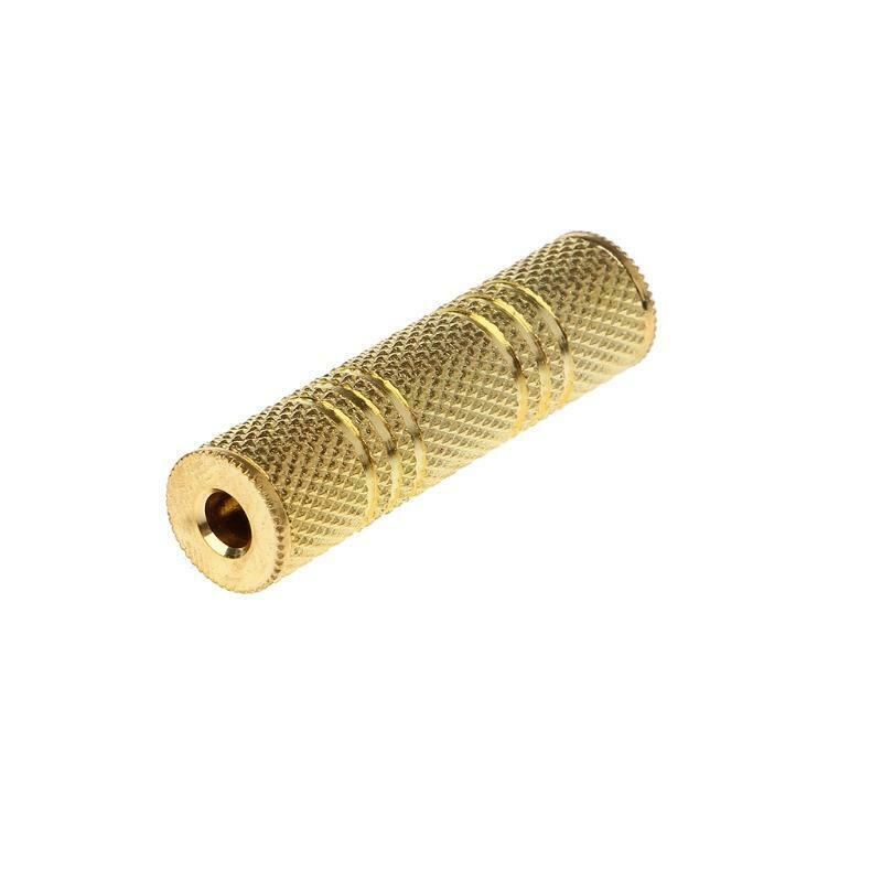 Metal Stereo 3.5mm Female To Female 1/8" Jack Aux Audio Extender Converter