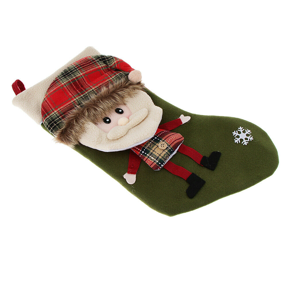 Kids Festival Christmas Gift Present Candy Socks Stocking Party Green Santa