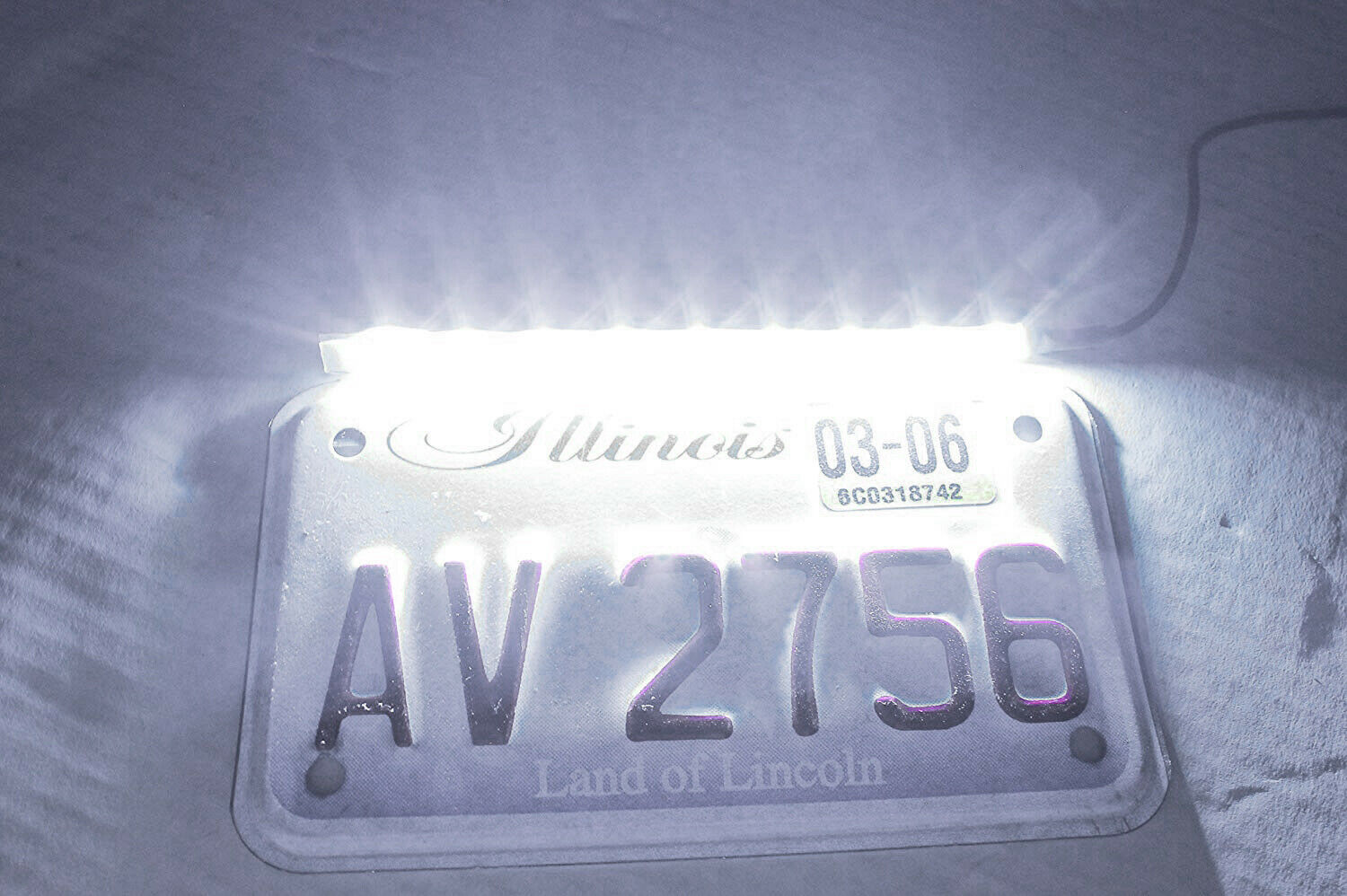 LED License Plate Strip 12v White Light Waterproof Motorcycle Flush Clear Bright