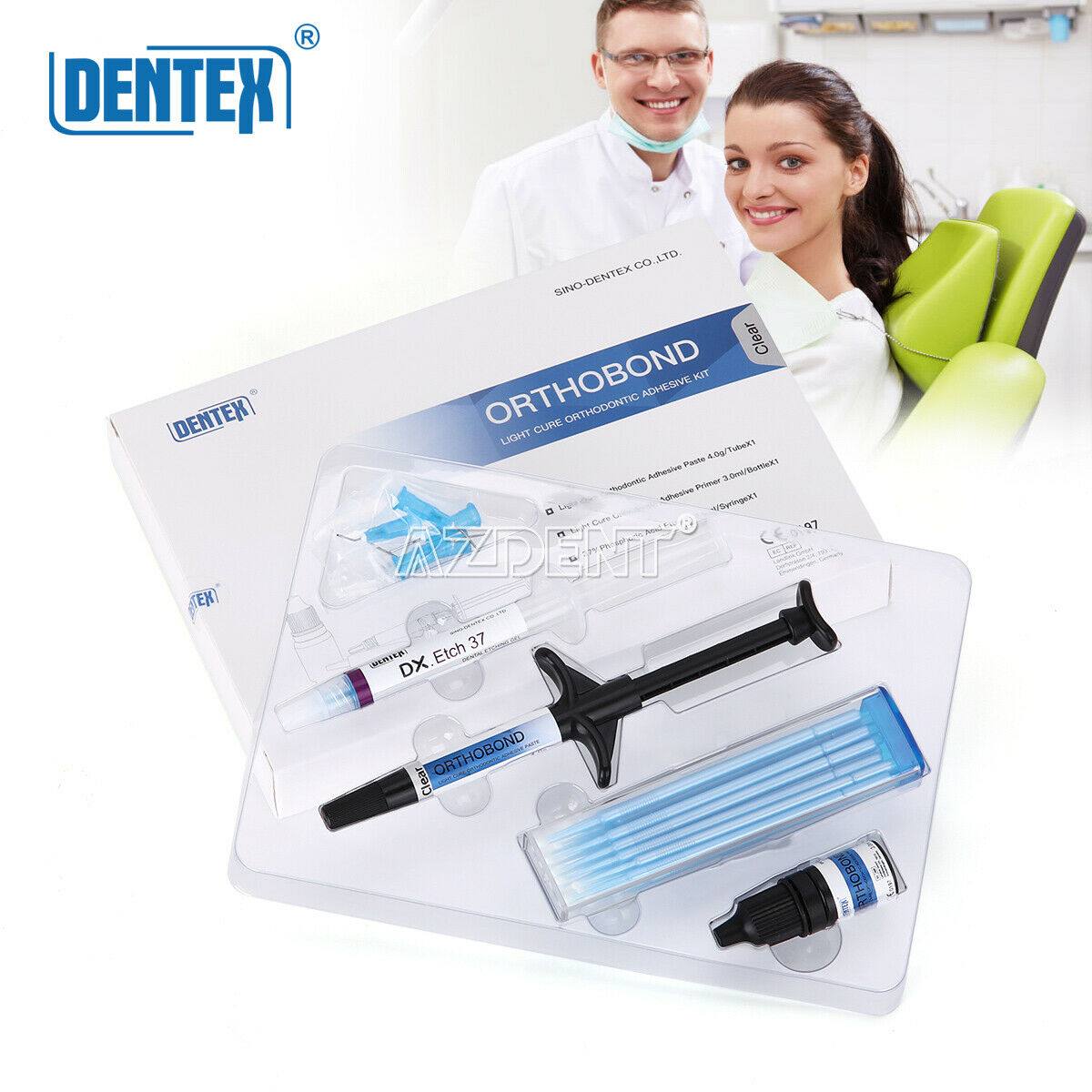 2X Dental Light Cure Orthodontic Adhesive Kit Dentex Bonding for metal &ceramic