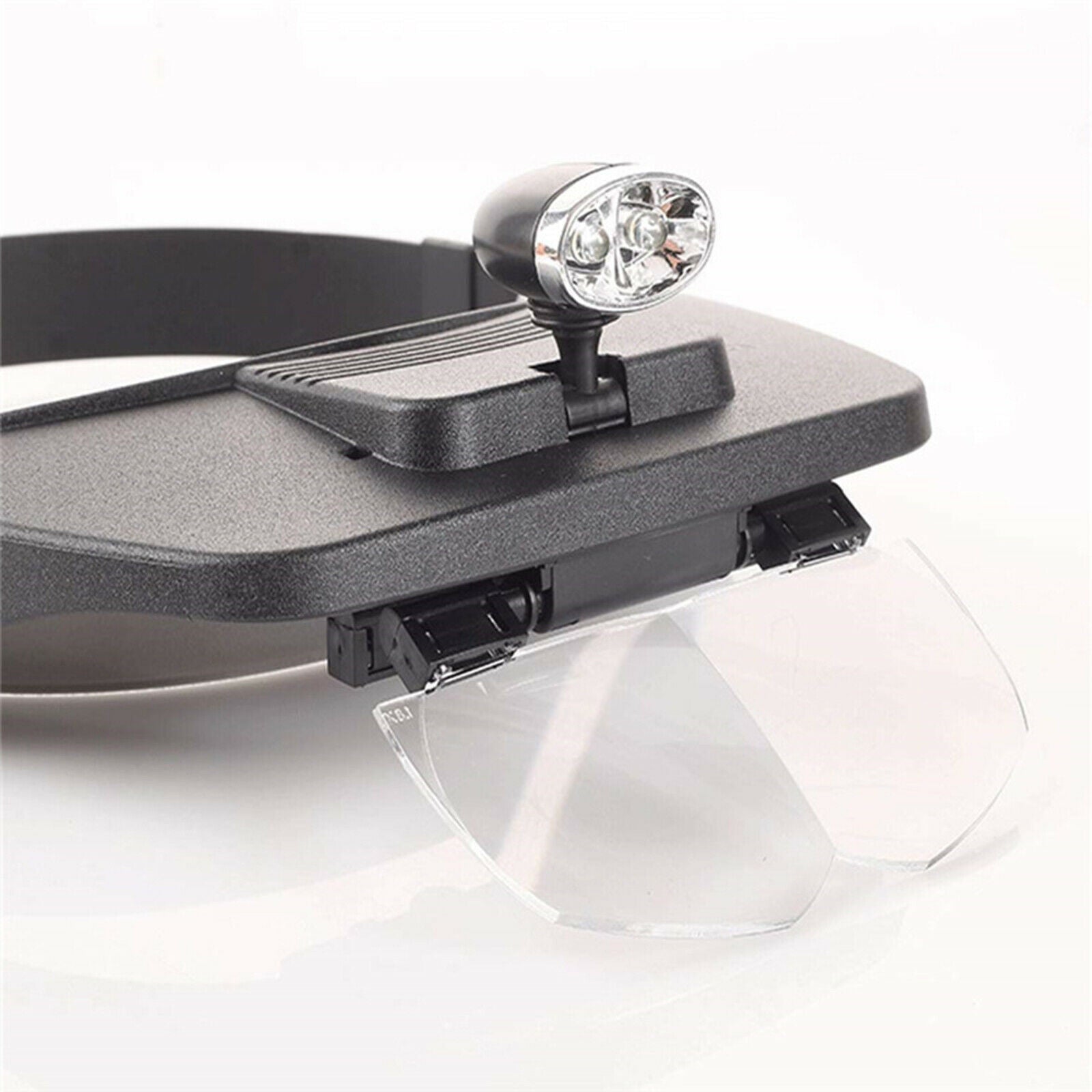 Head Band Magnifier w/ LED Lamp Headset Magnifying Glasses Visor Handsfree