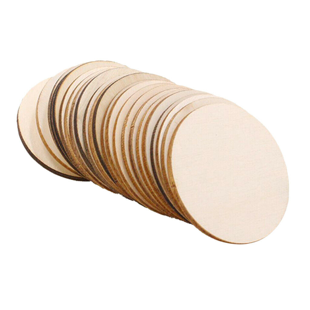 25pcs Unfinished Wood Cutout Tile Pieces Kids Painting And Coloring Slices