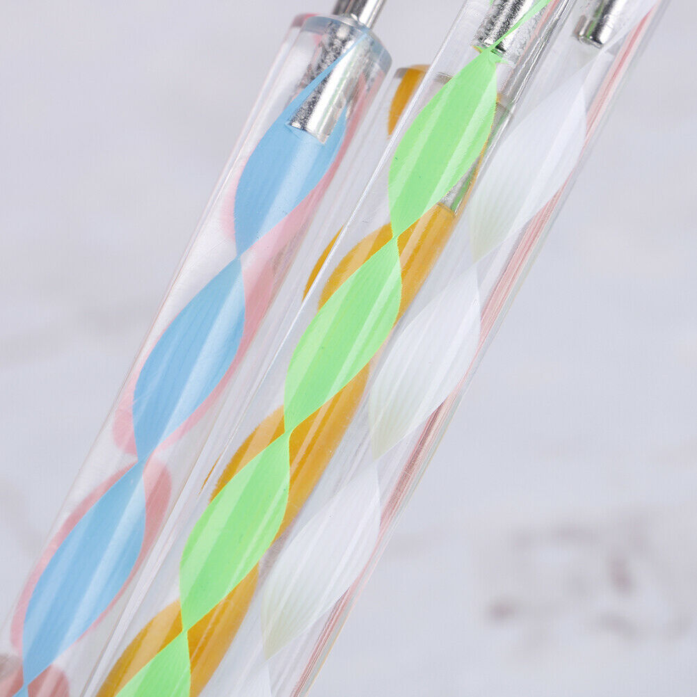 5pcs 2 way marbleizing dotting manicure tools painting dot pen nail art paint Kt
