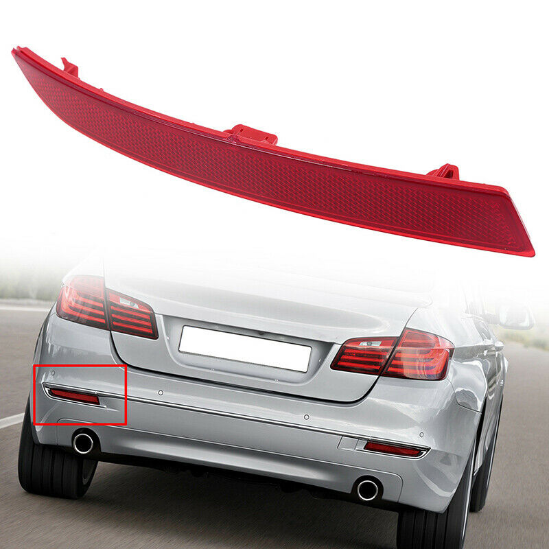 Pair Rear Bumper Reflector Lights Red For BMW 5-Series F10/F18 Sedan 2014-2017