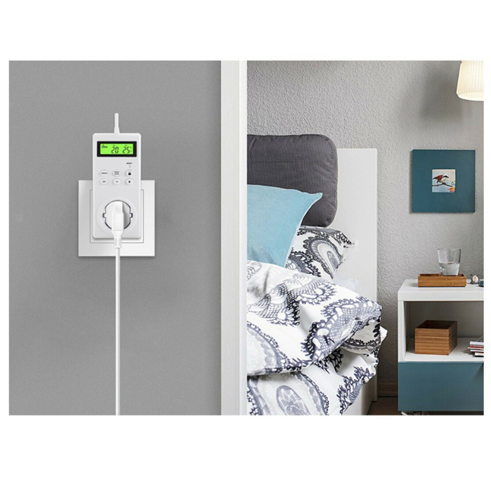 Wireless Thermostat Socket Remote Control Temperature Controller Outlet Display