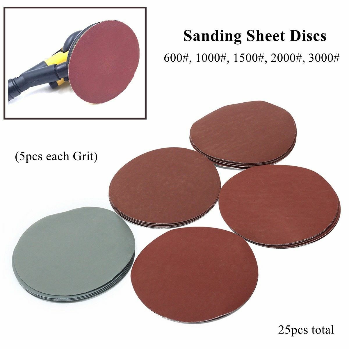 6inch 150mm Sponge Polishing Sanding Disc Hook Loop Sandpaper Grit 600-3000
