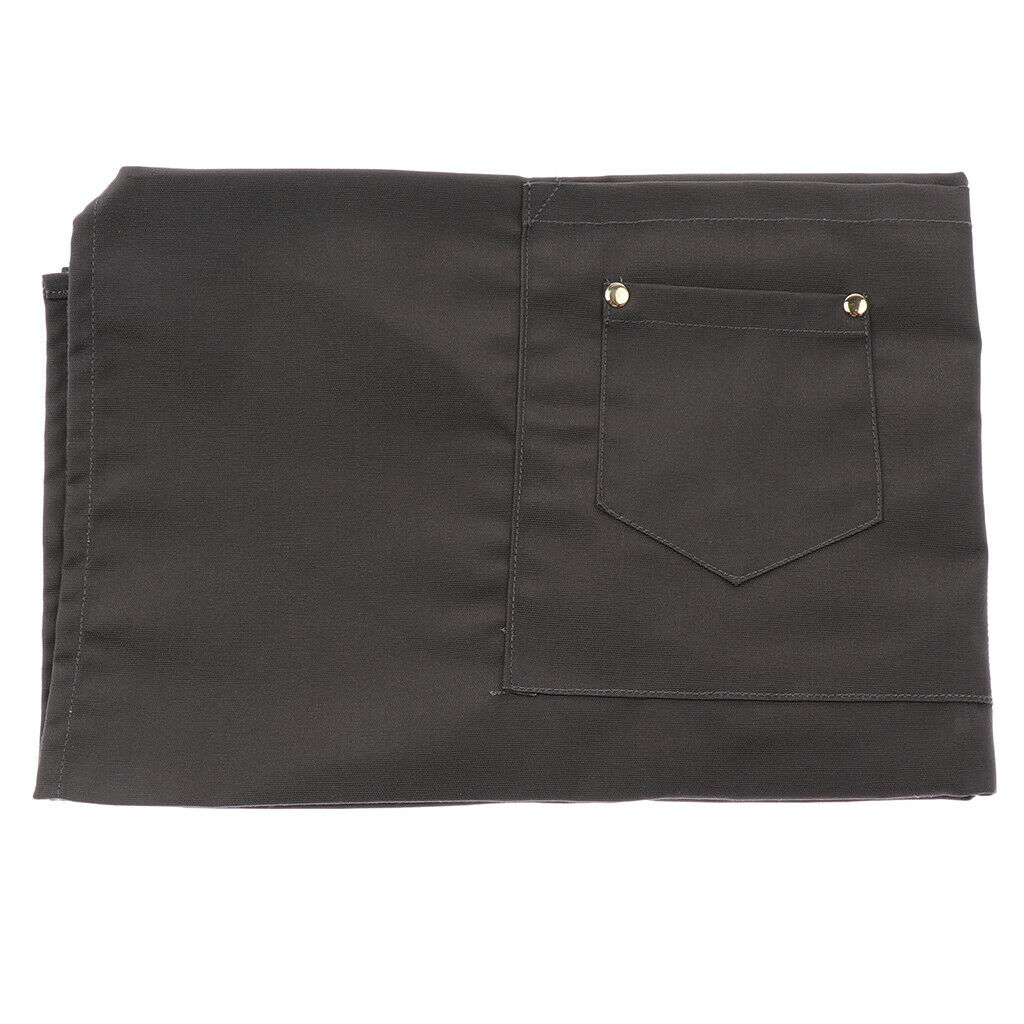 Cotton Bib Apron With Pockets Stylish Cooking Aprons For Women Men Gray