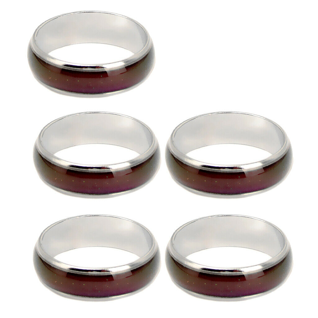 5 x Unisex Mood Rings Changeable Ring Alloy US Size 6-10