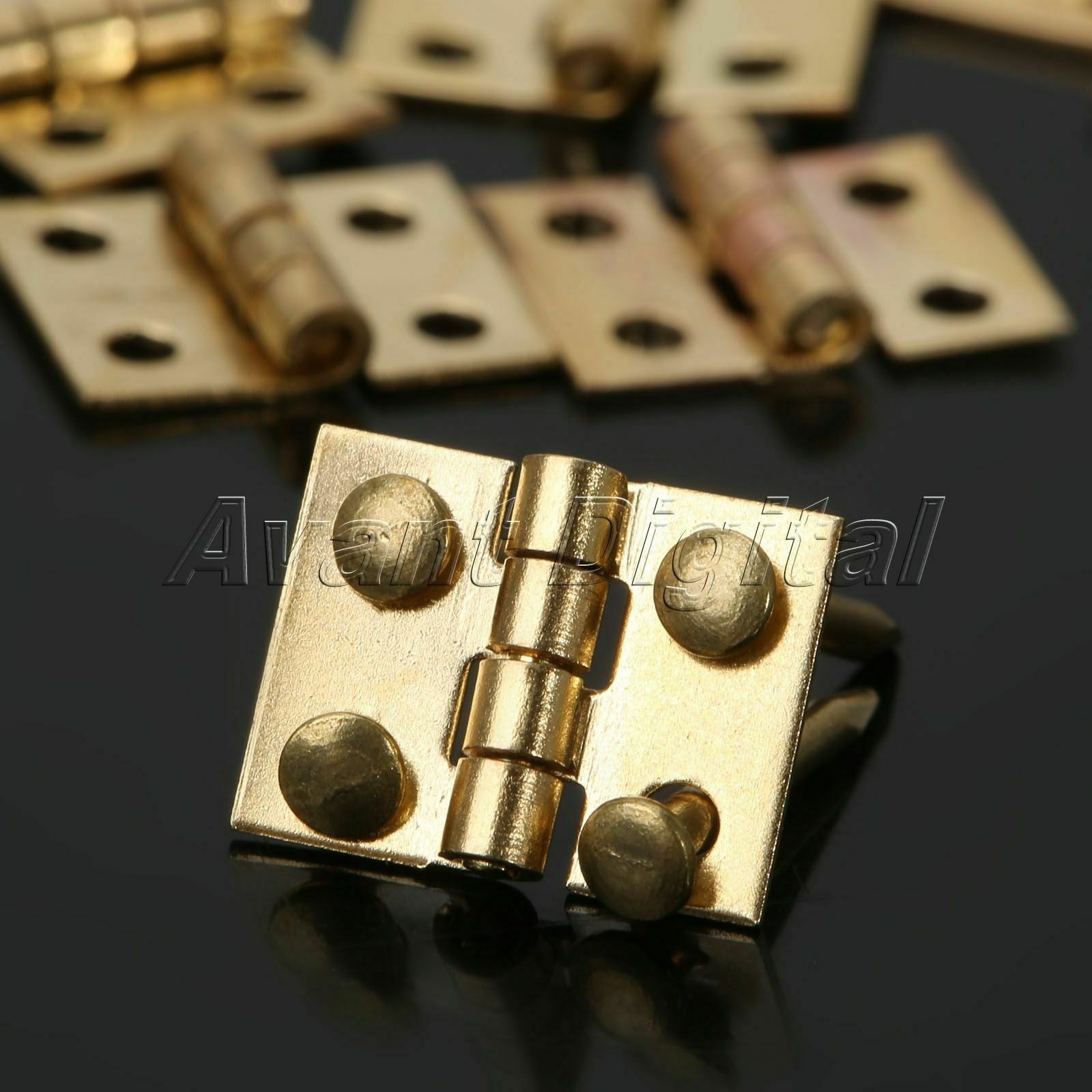20Pcs Mini Brass Plated Hinge For Decorative Wooden Jewelry Cabinetmaker Box