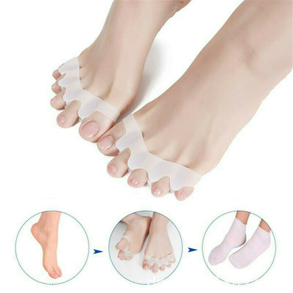 2X Silicone Gel Toe Spacer Separator Straightener Spreader Bunion Pain Relief ~