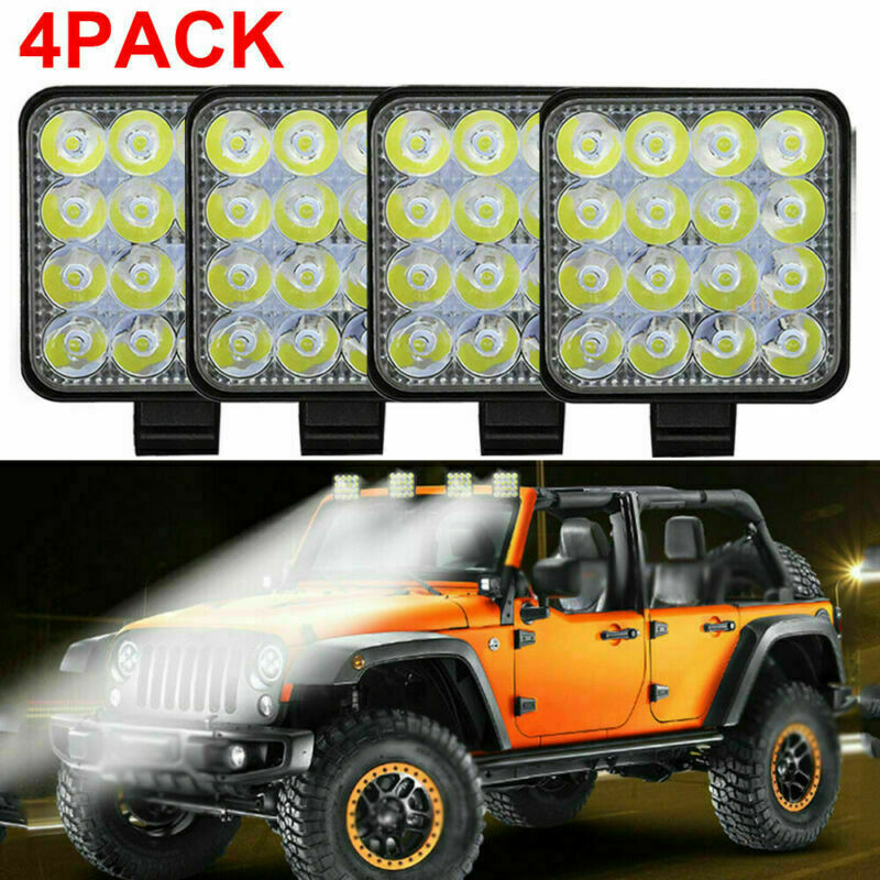 10Pack 16LED Work Light Flood Beam Bar For Car SUV ATV Off-Road Driving Fog Lamp