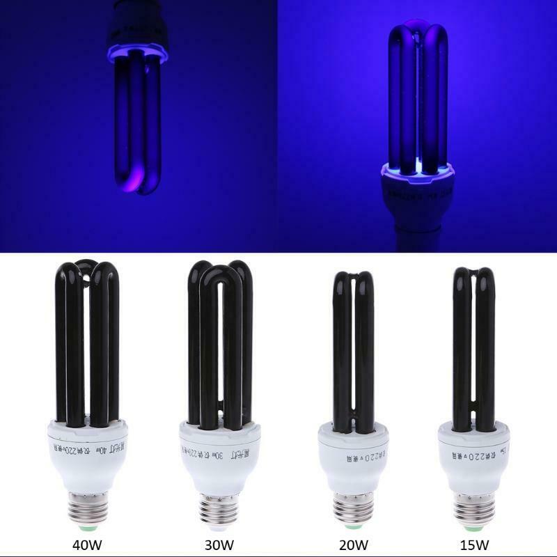 E27 15/20/30/40W UV Ultraviolet Fluorescent Blacklight CFL Light Bulb Lamp 220V
