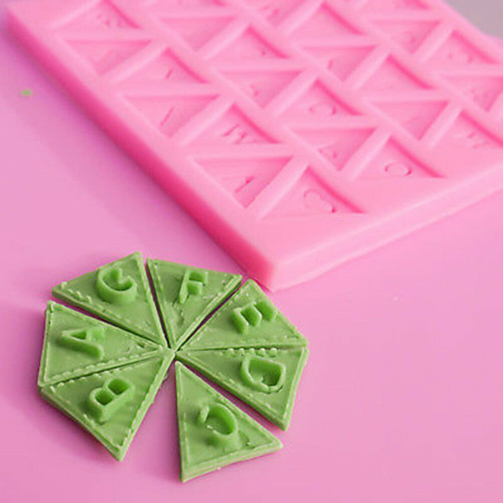 Cooking Flag Shape 26 Letters Silicone Mold Chocolate Cake Tool.l8