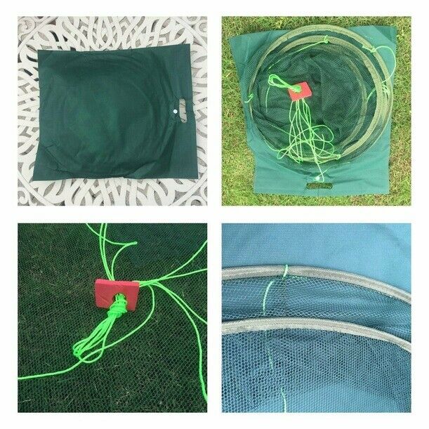 Foldable Crab Net Trap Cast Dip Cage Fishing Bait Fish Minnow Shrimp & Crawfish