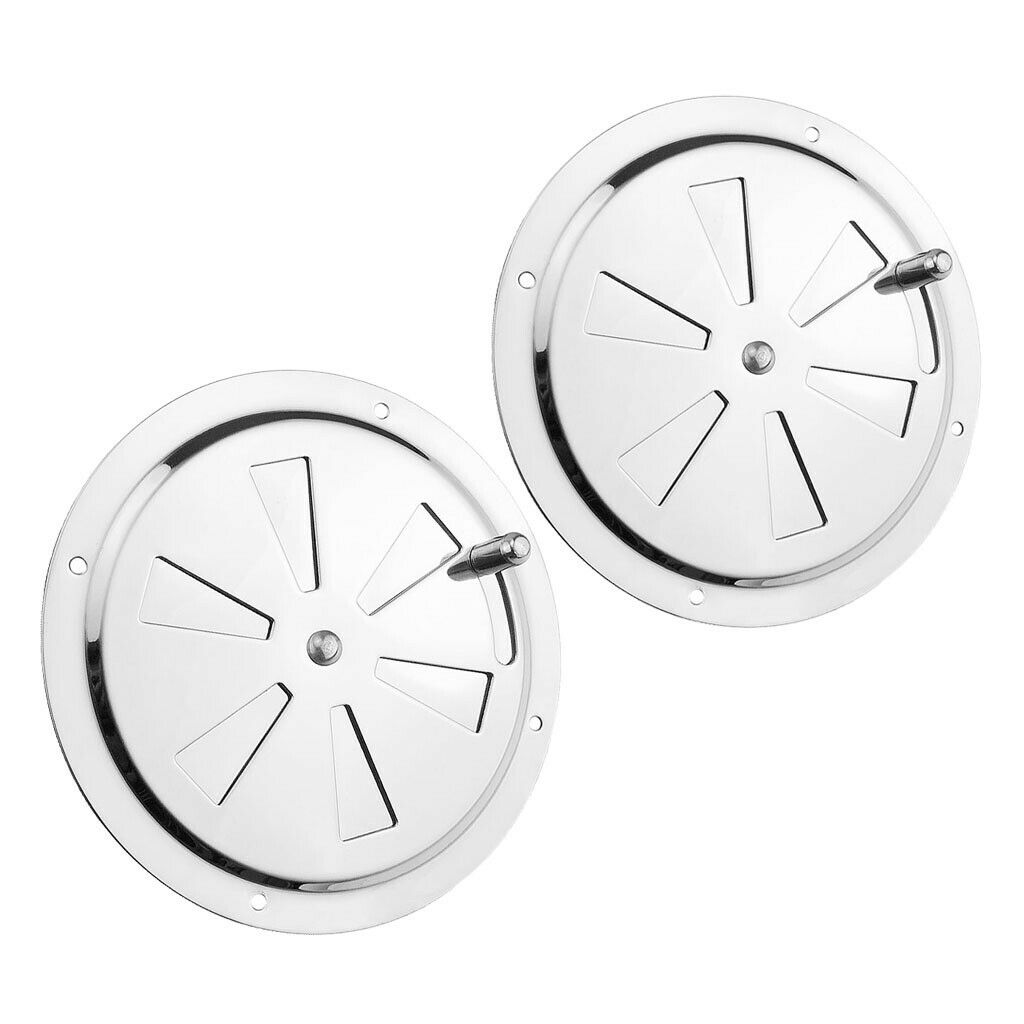 2Pcs 316SS Stainless Steel Louvered Louver Air Vent Gille 128mm Diameter