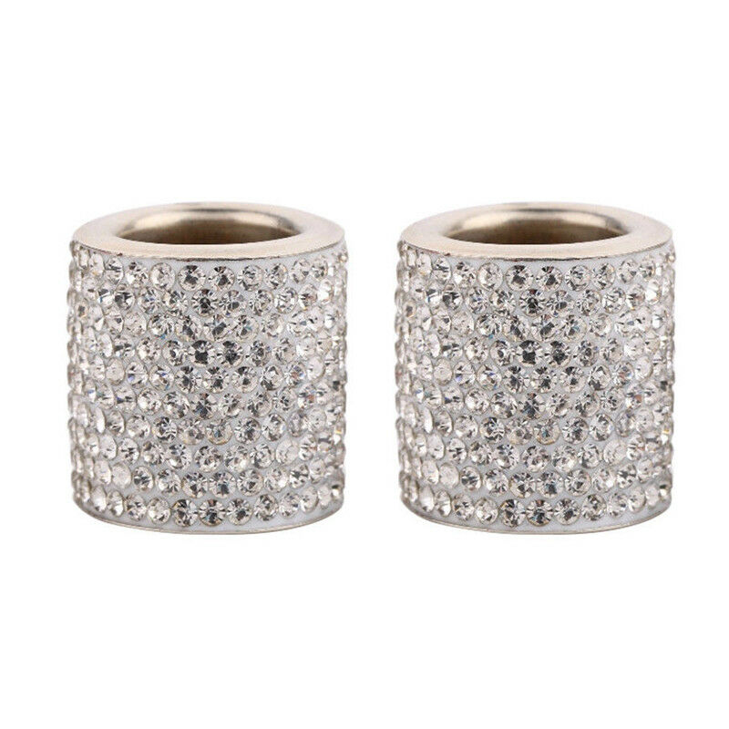 4PCS Diamond Bling Crystal Car Headrest Collar Interior Decor Cylindrical Grand