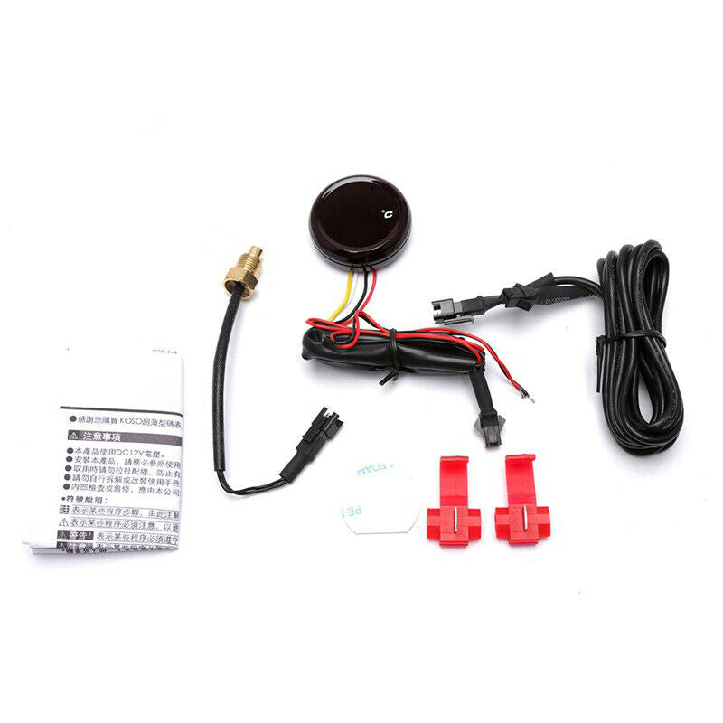 Motorcycle Digital Thermometer Water Temperature Meter Gauge with Sensor Cable