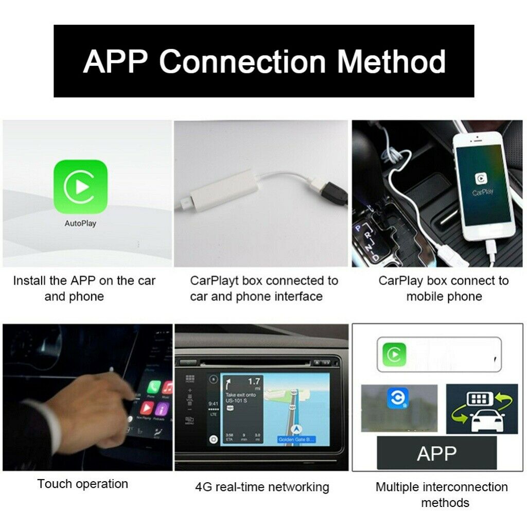 USB Dongle Adapter Carplay Navigation to Car Screen for Android for IOSBlack NEW