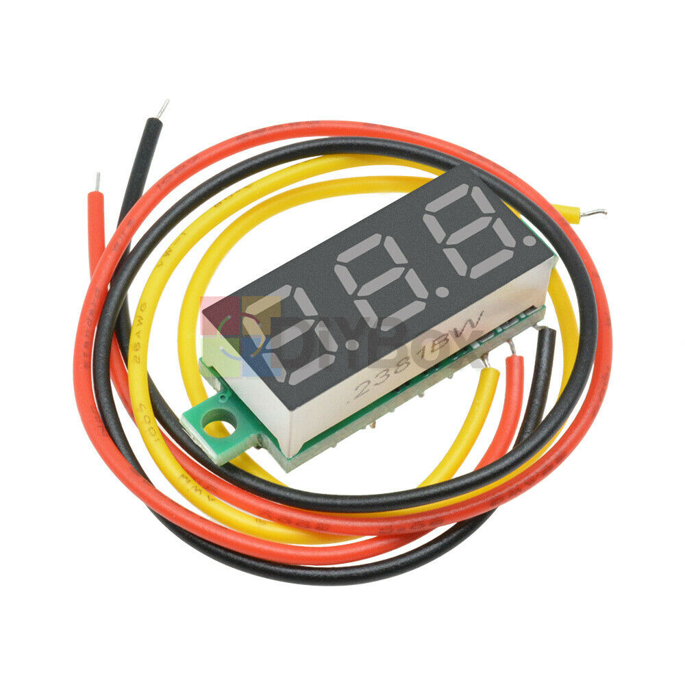 (5PCS) 0.28" Yellow LED DC 0-100V Voltmeter Digital Display Voltage VOLT METER