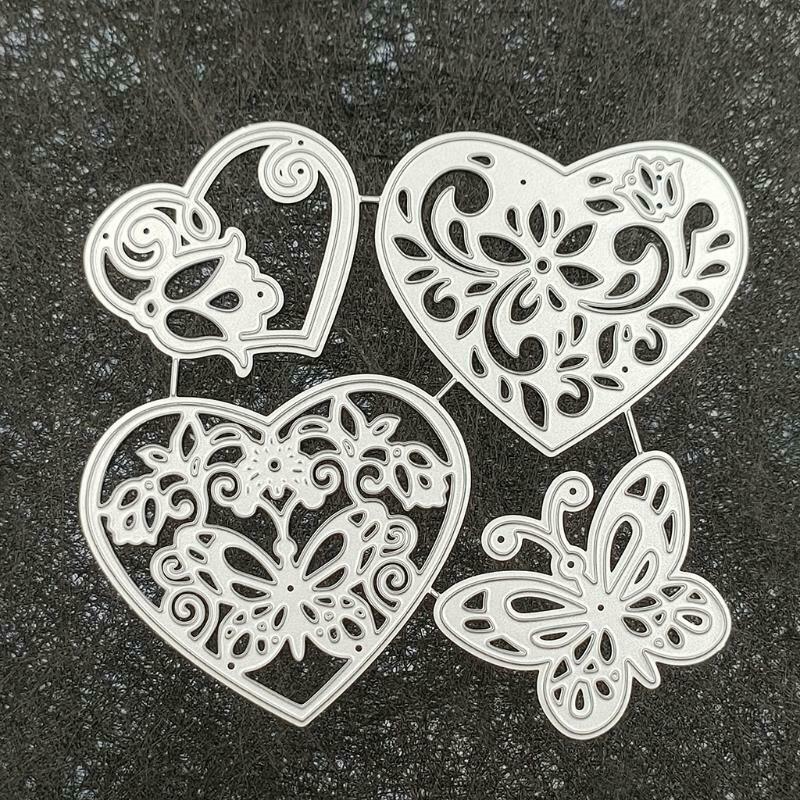 Heart Butterfly Metal Cutting Dies Stencil DIY Scrapbooking Album Paper Template