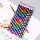 12Pcs Rainbow Pencil Wood Bright Color HB Drawing Painting Pencils Writing Pen