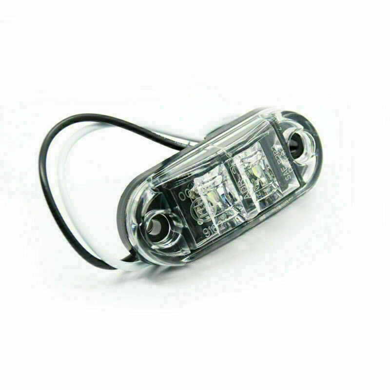 10x Side Marker LED Lights Lamp Clearance White Oval 2.5" LED Truck Trailer Bus