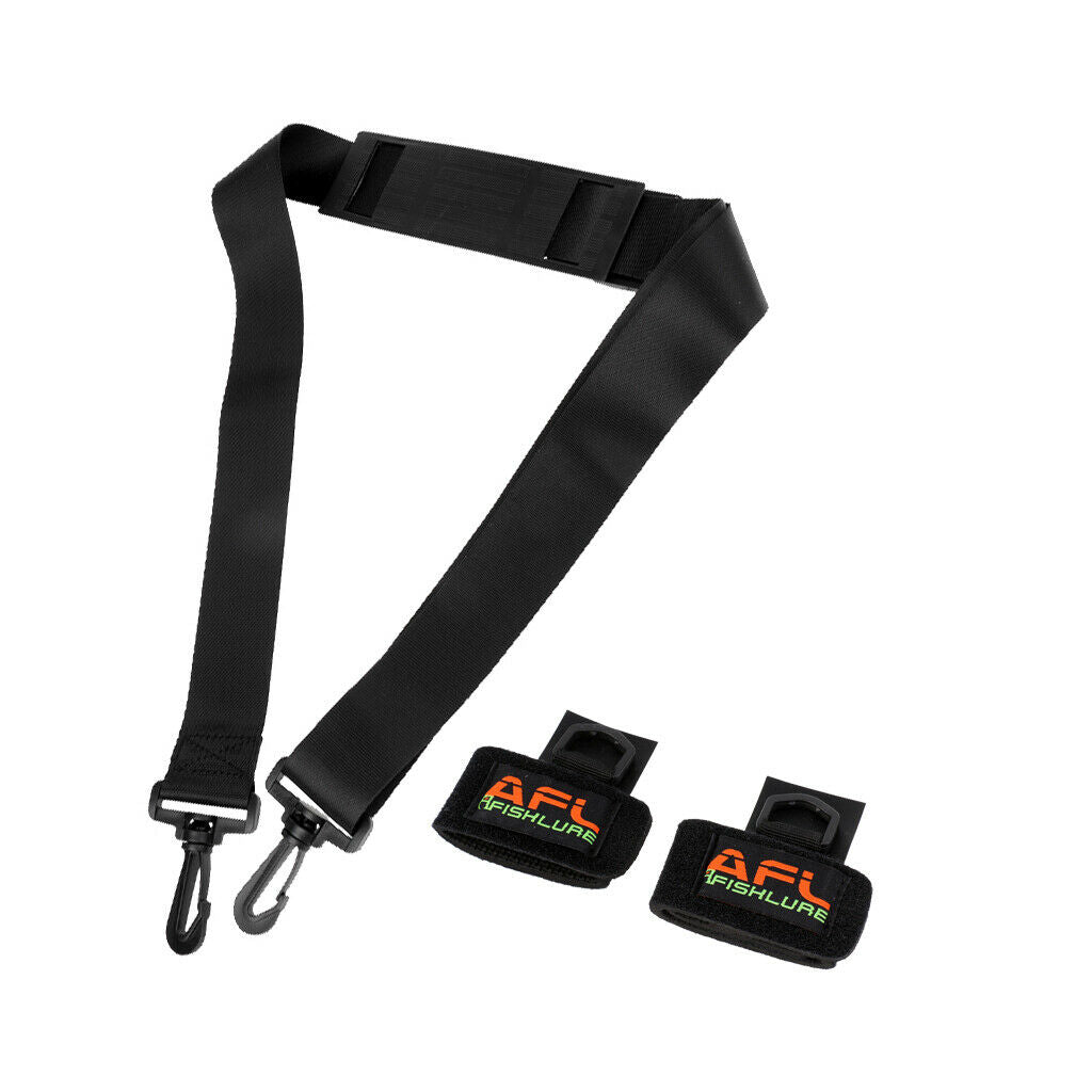 2 Pieces Fishing Rod Strap with  Fishing Rod Carrier Bands Black