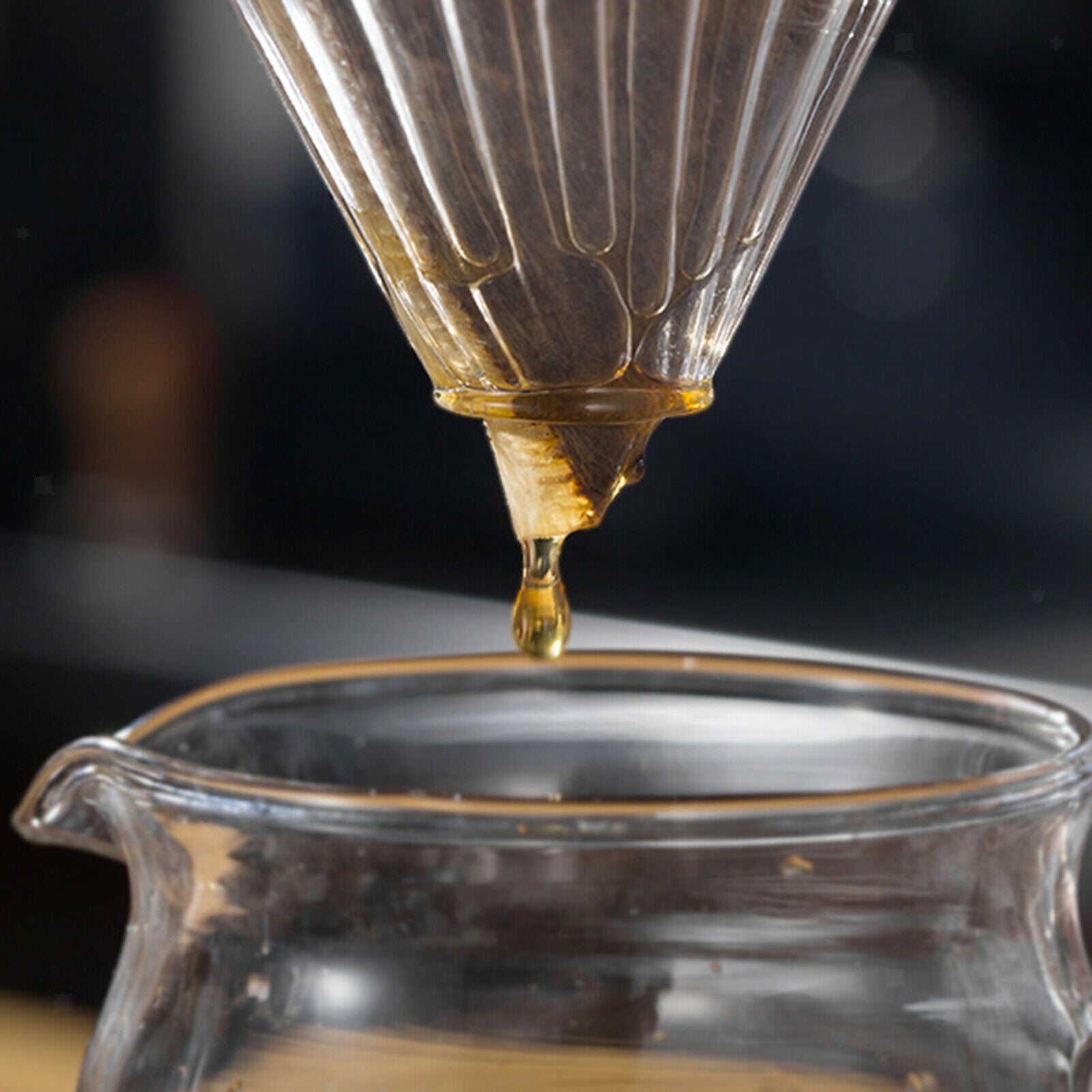 Glass Pour Over Coffee Dripper Reusable Strong Flavor Brewer Cone Filters