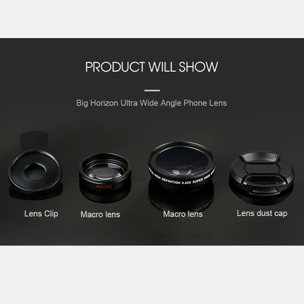 2 in 1 HD Phone Camera Lens 0.45X Wide Angle and Macro Len Professional Lens