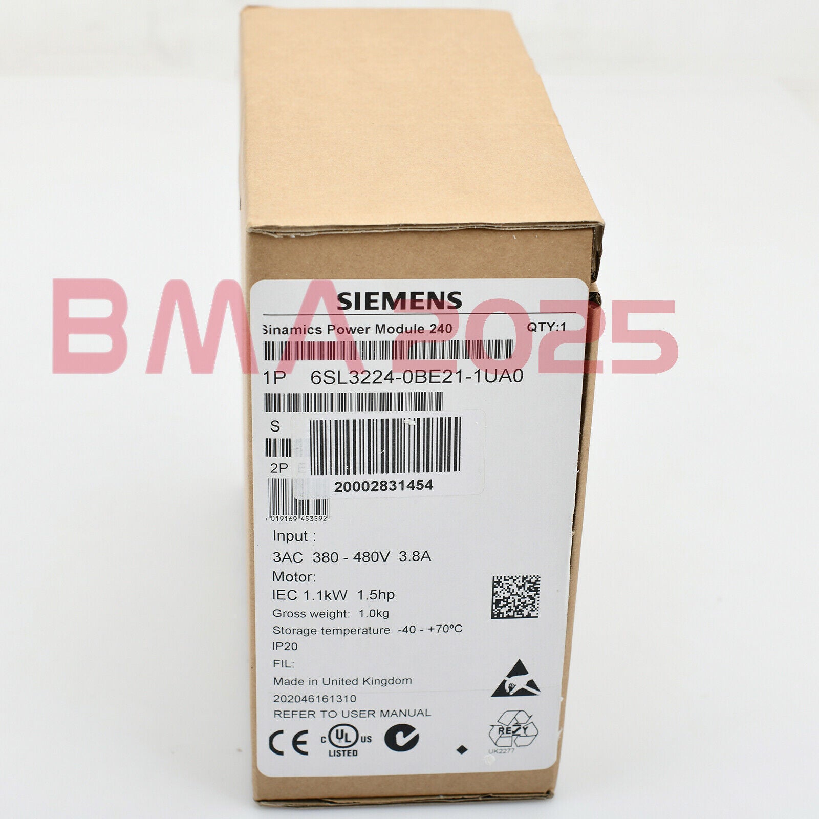 1PC New 6SL3224-0BE21-1UA0 6SL3 224-0BE21-1UA0 1year warranty DHL free Ship SM9T