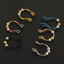 6 Packs Mixed Color Nose Ring No Pierce Septum Rings Clips Body Jewelry 8mm