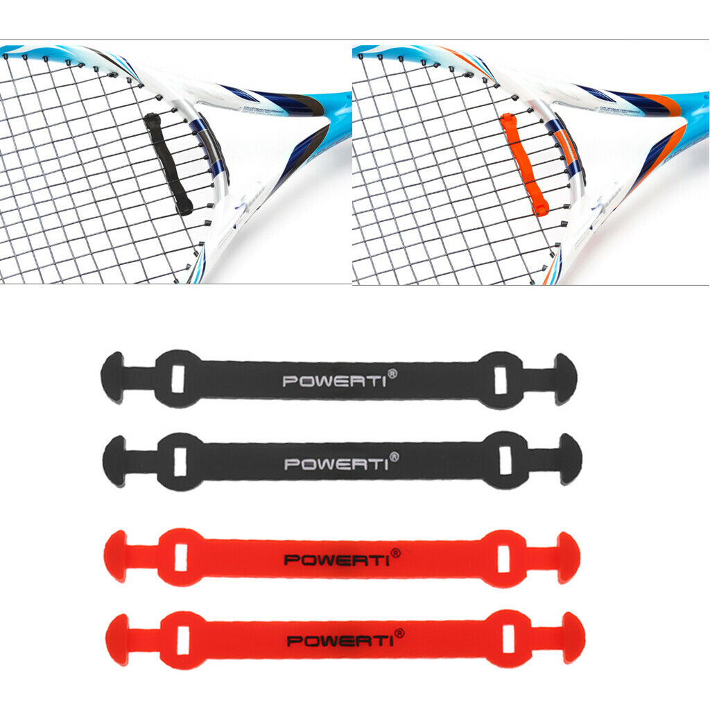 2 Pairs of Tennis Racket Dampers Racket Vibration Damper Red + Black