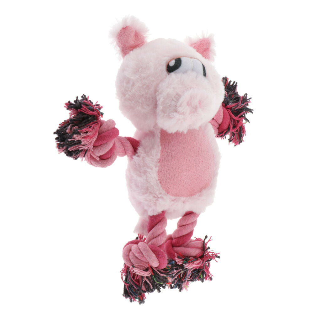Cute Cartoon Animals Shape Pet Chew Plush Toys For Pet Dogs Pink Rabbit