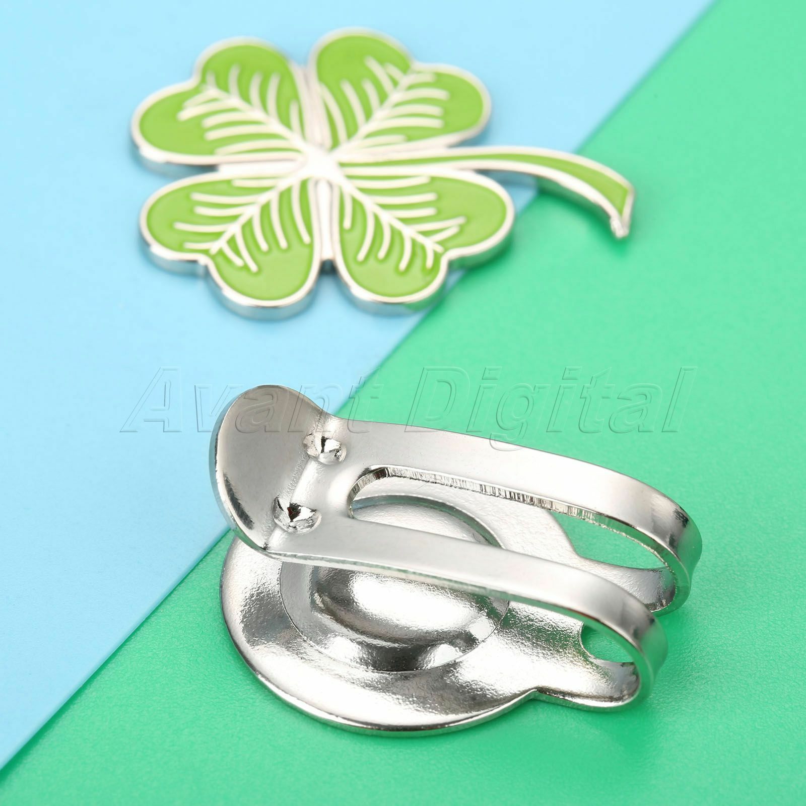 Sport Four Leaf Clover Hat Clip With Magnetic Golf Ball Marker Rub Training Game