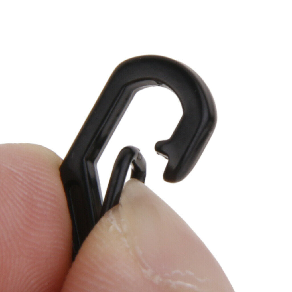 5pcs Climbing Hanging Buckle Snap Clip Hook Keychain D Ring Carabiner Black