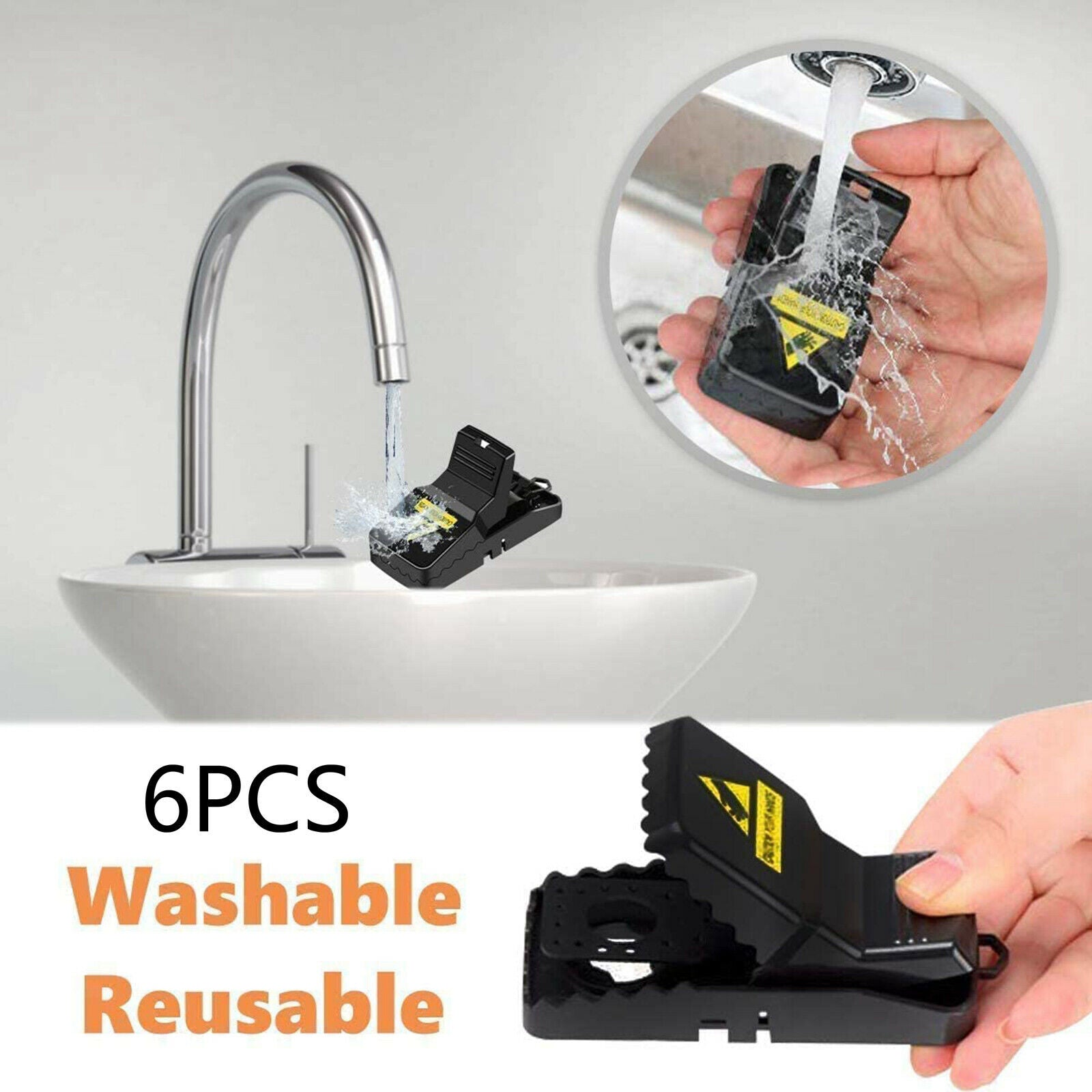 6PCS Reusable Mouse Trap for House Rat Traps Killer Spring Rodent Catcher