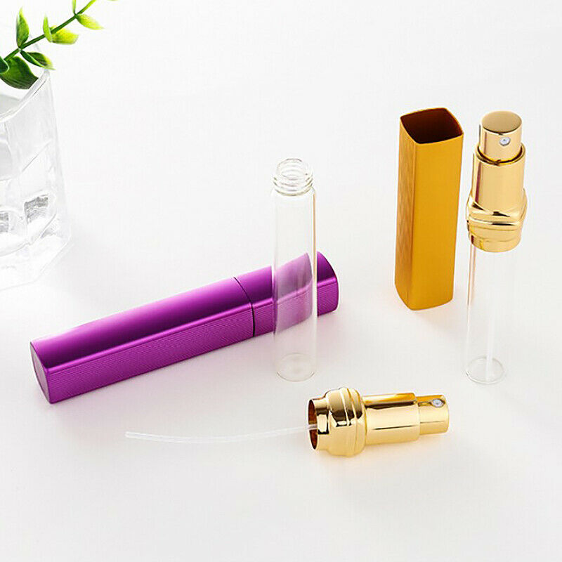6Pcs 6-Color Metal Shell Glass Jar Perfume Bottle Aluminum Nozzle Spray RefiK2V6