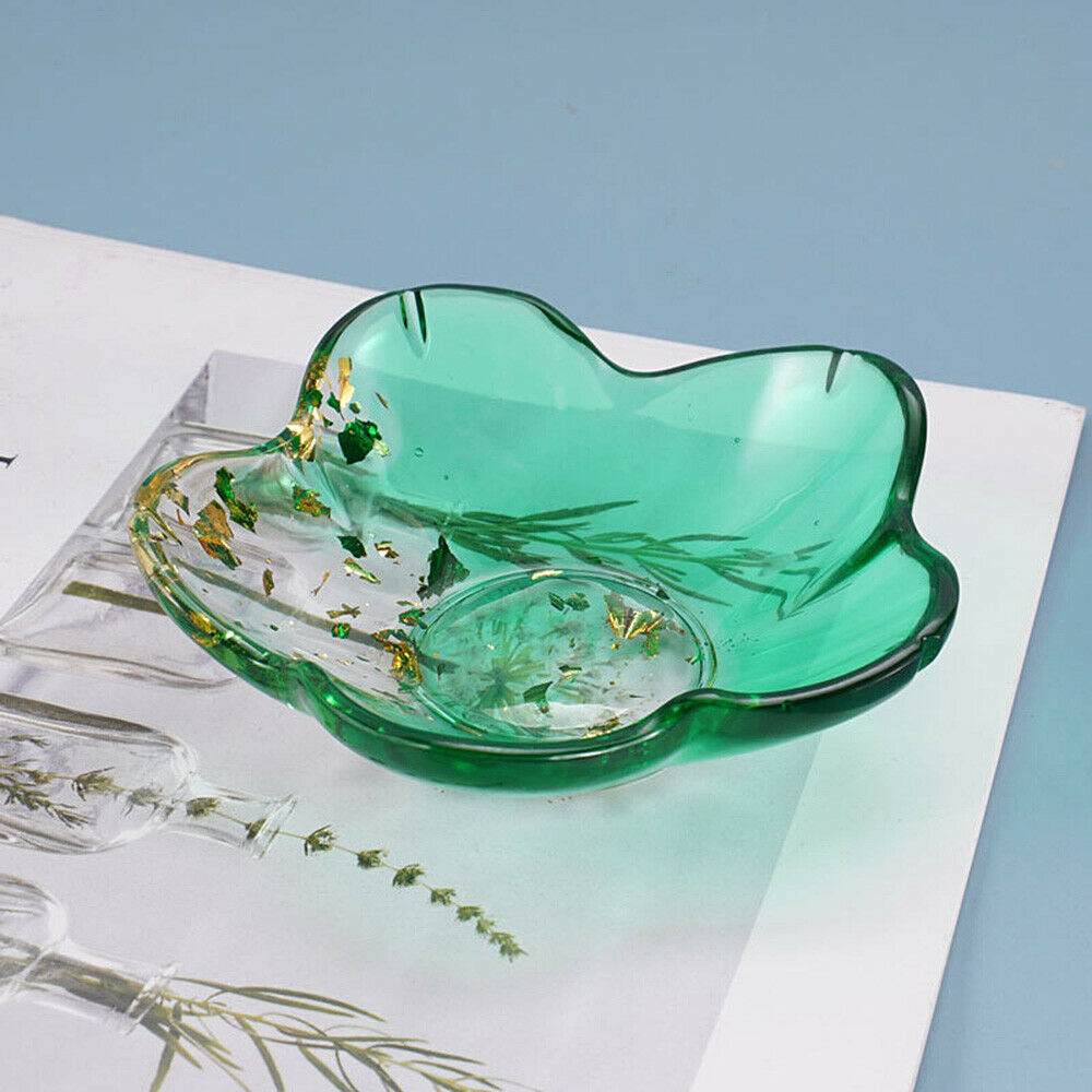 DIY Crystal Epoxy Silicone Mold Flower Petal Plate Dish Casting Making Mould