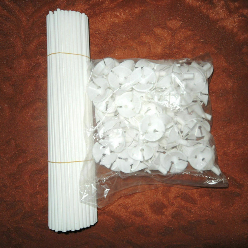 Plastic support rod Latex Balloon Holder Sticks with Wedding Party Decor White