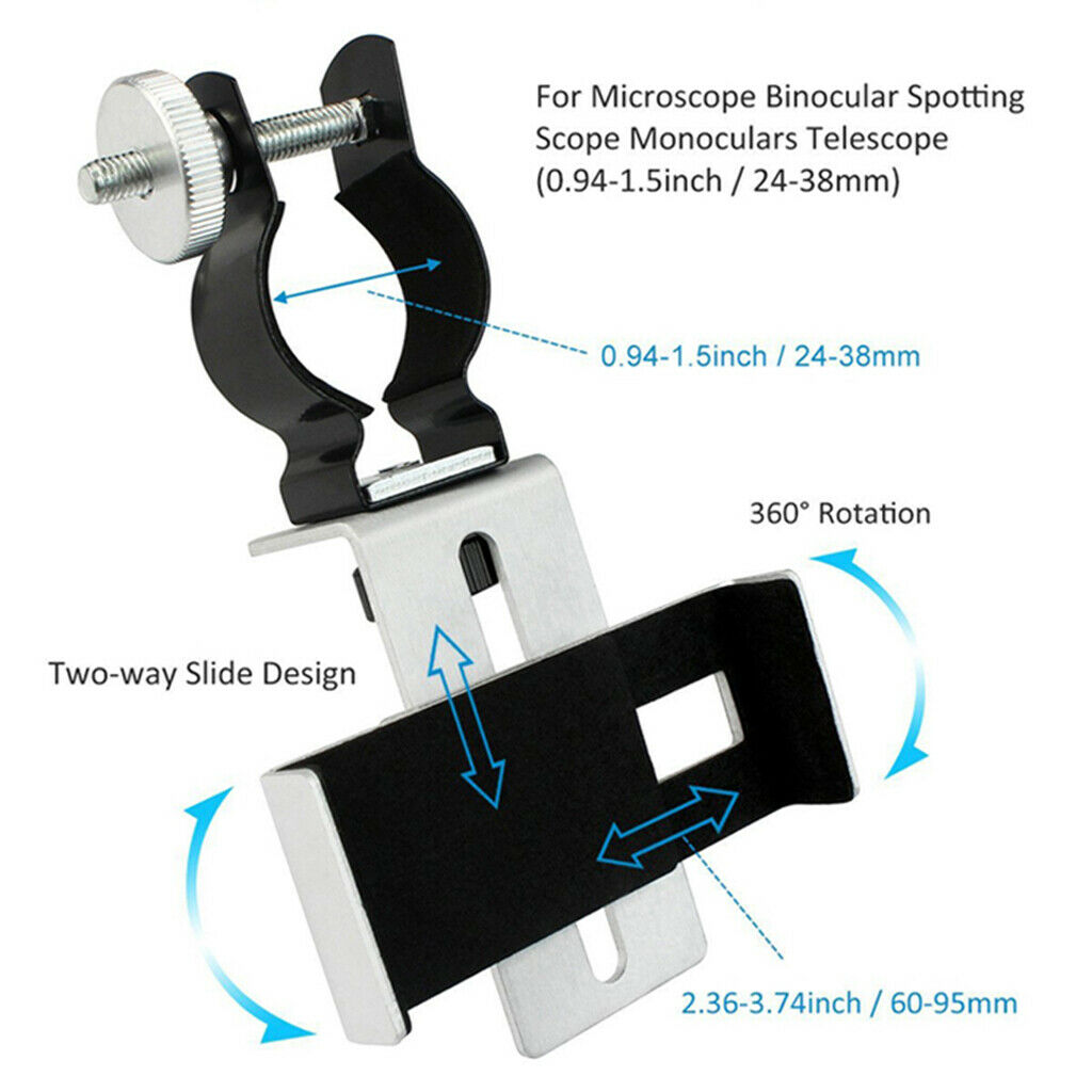 Metal Telescope Cellphone Holder Adjustable Adapter Bracket Clip Accessories