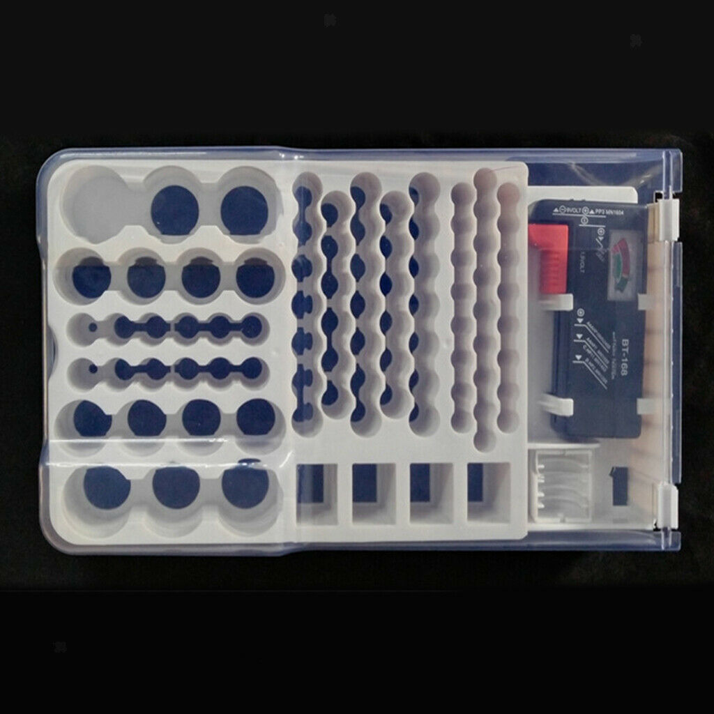 Battery Organizer w/ Removable Tester 93 Batteries Various Sizes Holder