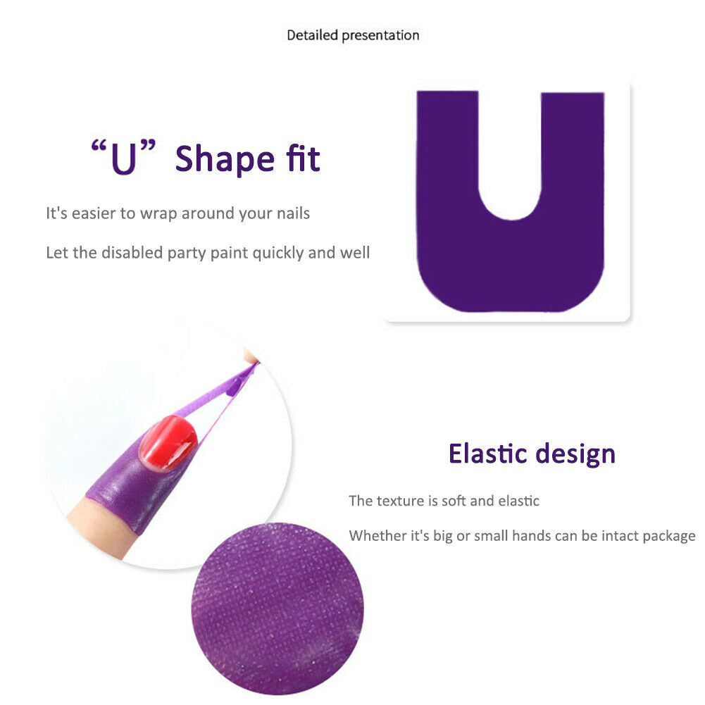 U-shape Spill-proof Nail Polish Varnish Protector Stickers Peel Tape Random @