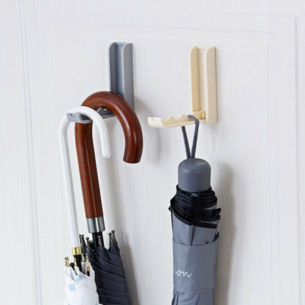 Foldable Sticky Wall Clothes Hanging Hooks Holder for Bathroom Bedroom Gray